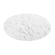 Oval-shaped artificial marble coffee table in white by Modway additional picture 5
