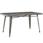 Rectangle metal dining table in gunmetal by Modway additional picture 3