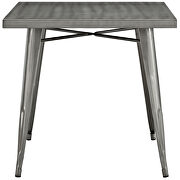 Square metal dining table in gunmetal by Modway additional picture 2