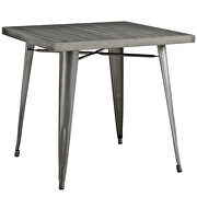 Square metal dining table in gunmetal by Modway additional picture 3