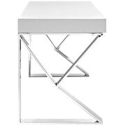 White / chrome office computer desk by Modway additional picture 3