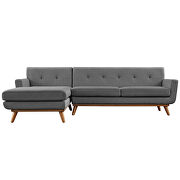 Left-facing sectional sofa in gray by Modway additional picture 7