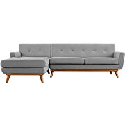 Left-facing sectional sofa in expectation gray by Modway additional picture 3