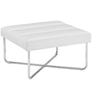Upholstered vinyl ottoman in white by Modway additional picture 3