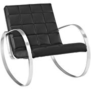 Upholstered vinyl lounge chair in black by Modway additional picture 4