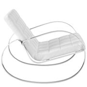 Upholstered vinyl lounge chair in white additional photo 4 of 4