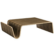 Wood coffee table in walnut by Modway additional picture 2