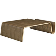 Wood coffee table in walnut by Modway additional picture 5