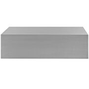 Stainless steel coffee table in silver by Modway additional picture 3