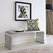 47 stainless steel bench in silver by Modway additional picture 2