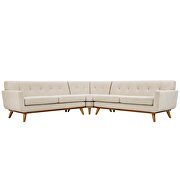 L-shaped sectional sofa in beige by Modway additional picture 4