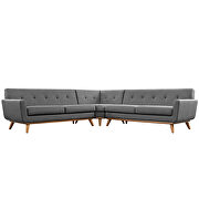 L-shaped sectional sofa in gray by Modway additional picture 8