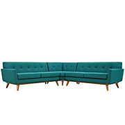 L-shaped sectional sofa in teal by Modway additional picture 4