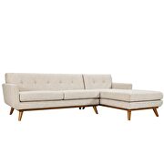 Right-facing sectional sofa in beige by Modway additional picture 4