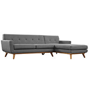 Right-facing sectional sofa in gray by Modway additional picture 3