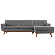 Right-facing sectional sofa in gray by Modway additional picture 7