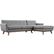 Right-facing sectional sofa in expectation gray by Modway additional picture 4