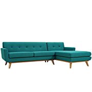 Right-facing sectional sofa in teal additional photo 3 of 4