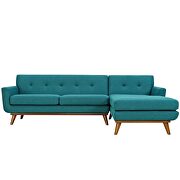 Right-facing sectional sofa in teal additional photo 5 of 4