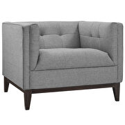 Upholstered fabric armchair in light gray additional photo 2 of 4