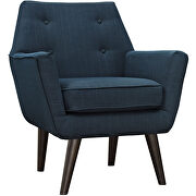 Upholstered fabric armchair in azure additional photo 4 of 5