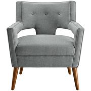 Upholstered fabric flared arms armchair additional photo 3 of 6