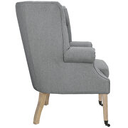 Upholstered fabric lounge chair in light gray additional photo 3 of 4