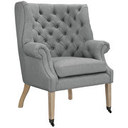 Upholstered fabric lounge chair in light gray additional photo 4 of 4