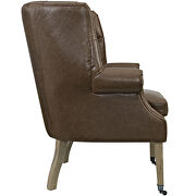 Upholstered vinyl lounge chair in brown additional photo 3 of 4