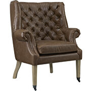 Upholstered vinyl lounge chair in brown additional photo 4 of 4