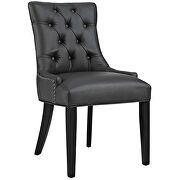 Tufted faux leather dining chair in black additional photo 4 of 3