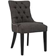 Tufted fabric dining side chair in brown additional photo 4 of 3