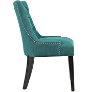 Tufted fabric dining side chair in teal additional photo 3 of 3