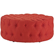 Upholstered fabric ottoman in atomic red additional photo 3 of 4