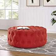 Upholstered fabric ottoman in atomic red additional photo 5 of 4