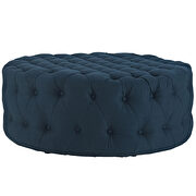 Upholstered fabric ottoman in azure additional photo 3 of 4