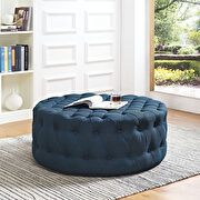 Upholstered fabric ottoman in azure additional photo 5 of 4