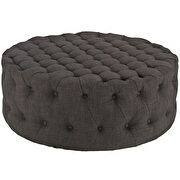 Upholstered fabric ottoman in brown additional photo 2 of 4