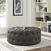 Upholstered fabric ottoman in brown additional photo 5 of 4