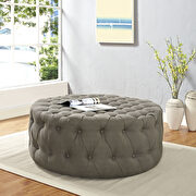 Upholstered fabric ottoman in granite additional photo 5 of 4