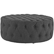 Upholstered fabric ottoman in gray additional photo 3 of 4