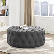 Upholstered fabric ottoman in gray additional photo 5 of 4