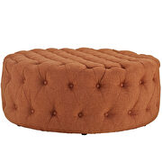 Upholstered fabric ottoman in orange additional photo 3 of 4
