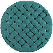 Upholstered fabric ottoman in teal additional photo 4 of 4