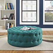 Upholstered fabric ottoman in teal additional photo 5 of 4