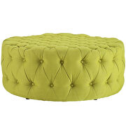 Upholstered fabric ottoman in wheatgrass additional photo 3 of 4