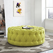 Upholstered fabric ottoman in wheatgrass additional photo 5 of 4
