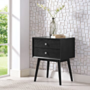 Mid-century modern style nightstand in black by Modway additional picture 2