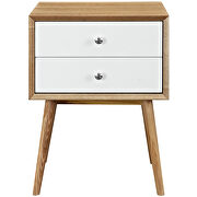 Mid-century modern style nightstand in natural white by Modway additional picture 4