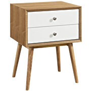 Mid-century modern style nightstand in natural white by Modway additional picture 5